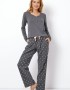 Aruelle Jayleen PJ Long, Women's Pajamas with hearts, GREY